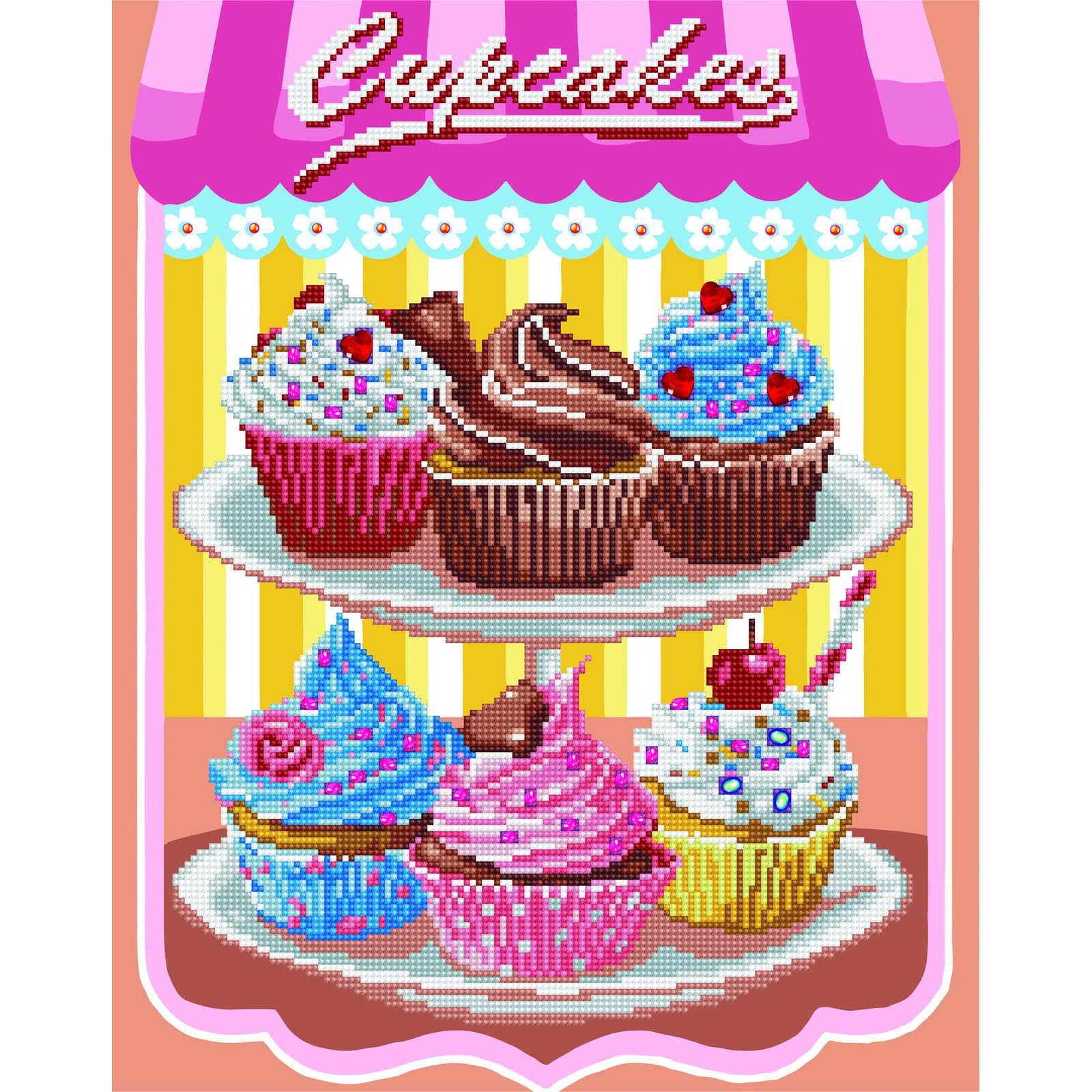 ダイヤモンドアートクラブ　Cupcake Bakery DACキット cupcake-bakery-diamond-art-